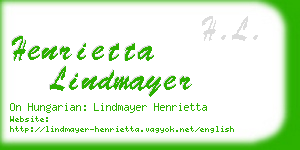 henrietta lindmayer business card